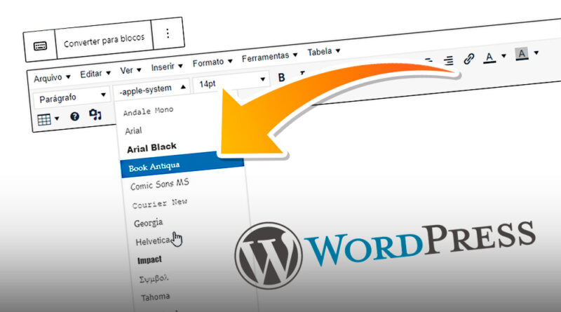 Como alterar a Fonte de um Post no Wordpress