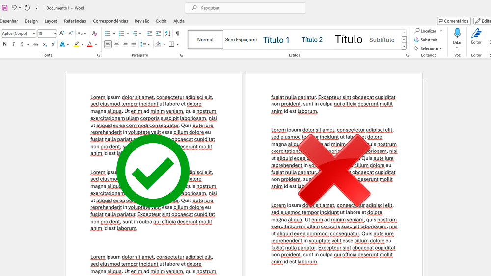 Como exibir uma página embaixo da outra no Word