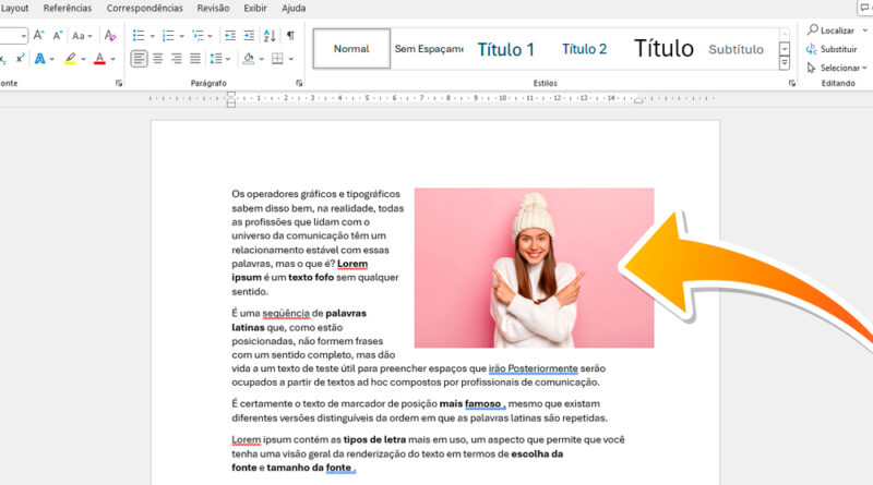 Texto de um lado e imagem do outro no Word