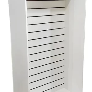 Armário Expositor Estante Vitrine Canaletado Branco em Mdf